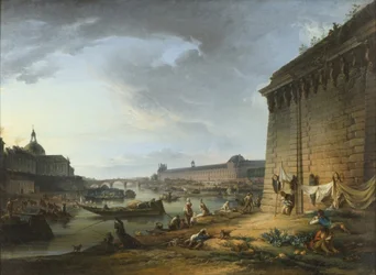 Blick auf Paris vom Ufer unterhalb der Pont Neuf, 1766-68