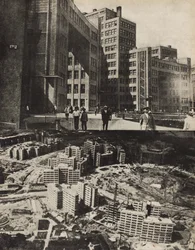 Der Gosprom-Komplex, Palast der Industrie in der ukrainischen Stadt Charkiw, 1933.