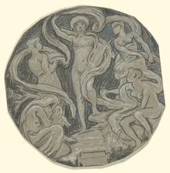 Studie für den Mittelkreis der Huntington-Decke; Apollo und Begleiter