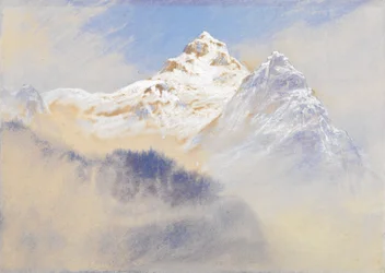 Bergblick: Terglon Alpen von nahe Lengenfeld Carniola, Österreich