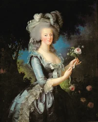 Marie Antoinette mit einer Rose