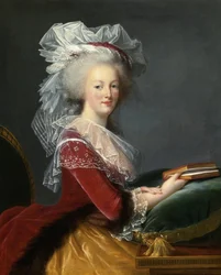 Porträts von Marie Antoinette (Marie-Antoinette) de Lorraine Habsbourg (1755-1793) Königin von Frankreich Gemälde von Marie Louise Elisabeth Vigee Lebrun (Vigee-Lebrun)(1755-1842) 1785 Privatsammlung