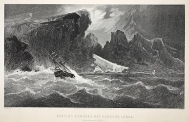 Abschied von Godsend Ledge, Illustration aus der zweiten Grinnell-Expedition auf der Suche nach Sir John Franklin, 1856