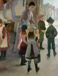 Schule ist aus, 1889 (Detail)