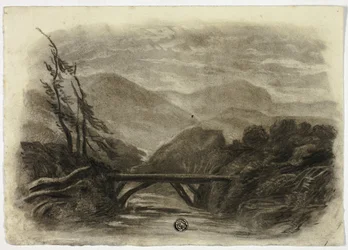 Bergbach mit kleiner Brücke I