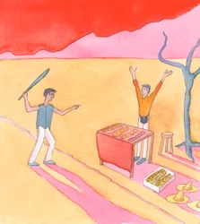 Eine Person handelt völlig gegen Gott und Seine Gesetze, wenn sie im Rahmen ihrer kriminellen Aktivitäten, aus Gewinn, Betrug, Bestrafung oder Erpressung oder aus einem anderen Grund, den Tod androht oder zufügt, 2005