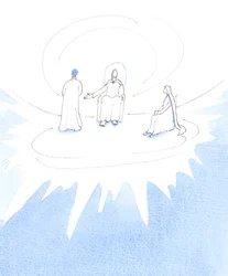 Eine Person, die stirbt und bereit für den Himmel ist, bewegt sich in das Herz der Heiligen Dreifaltigkeit, um in ewiger Glückseligkeit und Erfüllung zu leben, 2005