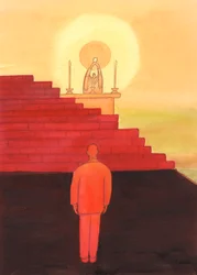 Eine Person, die in Selbstliebe, Gier, Stolz, Hartherzigkeit oder einem anderen sündhaften Zustand lebt und sich nicht ändern will, baut eine 