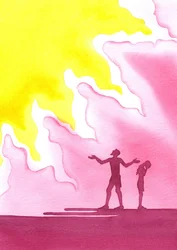 Adam und Eva werden aus dem Paradies vertrieben