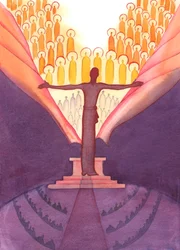 Bei der Messe ist es, als ob ein gigantischer Christus am Altar steht, um den Schleier zu zerreißen, der den Himmel von der Erde verbirgt