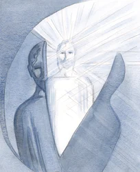 Durch wahre Reue und selbstlosen Gottesdienst können wir durchbrechen, um den lebendigen, strahlenden Christus in unseren kindlichen mentalen Bildern zu treffen