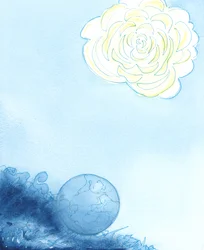 Der Himmel wurde als eine riesige Blume dargestellt, in deren Herzen ein wunderschönes, duftendes, blendendes Heiligtum war