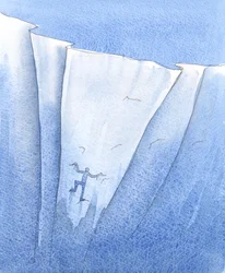 Ich sah eine Person, die sich an die Wand des Abgrunds klammerte, Christus Beleidigungen zurief und doch in Gefahr war, bei der geringsten Bewegung in die Tiefe zu stürzen