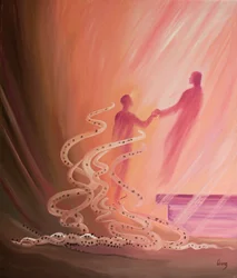 In der Heiligen Kommunion fallen unsere kleinen Sünden wie Asche weg, während Christus uns erhebt, um Seine Freude zu teilen, 2000