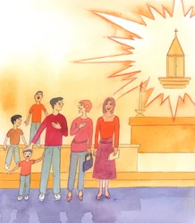 In der Kirche stehen wir an der Schwelle des Himmels, in der Gegenwart Christi, unseres Gottes