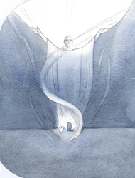 In der Dunkelheit sah ich über mir seine ausgestreckten Arme im Gebet, die sich der Herrlichkeit entgegenstreckten, die ich nicht sehen konnte