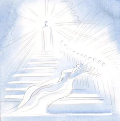 Jesus kam eine Treppe vom Himmel herab, um mich in der Kommunion zu begrüßen und mich nach Hause zu führen.