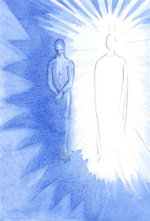 Denke an zwei Dinge über Christus; in seinem Körper litt und starb er für dich; auferstanden und jetzt lebendig, sehnt er sich danach, dich zu führen und zu nähren