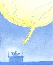 Der Vater nimmt unsere Gaben von Brot und Wein an, als ob er sich vom Himmel wie ein freundlicher Elternteil neigt, um Geschenke von einem Kind anzunehmen, 2003