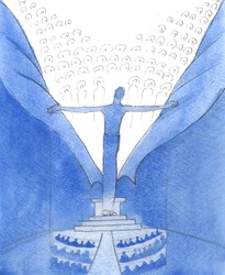 Durch Ihn, mit Ihm: Christus, gegenwärtig unter uns, zerreißt den Vorhang, der uns vom Himmel trennt