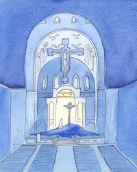 Zeit und Raum scheinen bei der Messe nach der Wandlung zu verschwinden