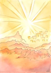 Auf der Erde in glückseliger Vereinigung mit Gott zu leben, bedeutet, so zu leben, als wäre man am Rande der himmlischen Stadt, auf dem Berggipfel, weit über dem dunklen Pfad unten