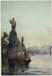 Eingang zur Villa Arconati, Lago di Como, Illustration aus 