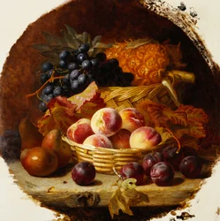Pfirsiche, Pflaumen, Birnen und Ananas, 1896