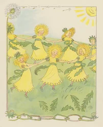 Illustration für Blondchen in Blüten