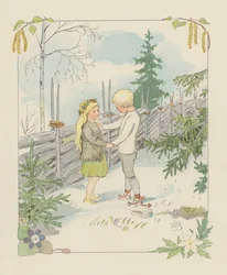 Illustration für Blondchen in Blüten