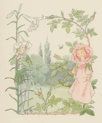 Illustration für Blondchen in Blüten