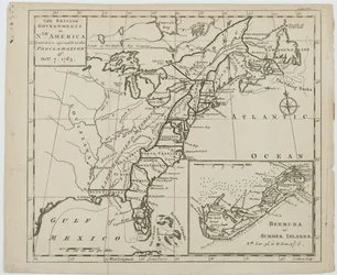 Karte der britischen Regierungen in Nordamerika, graviert von J. Gibson