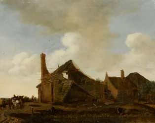 Landschaft mit verfallenem Häuschen