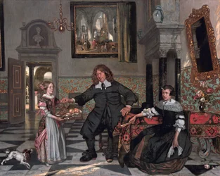 Porträt einer Familie in einem Innenraum (Familie von Pieter de Graeff)