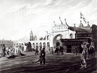 Marktplatz, graviert von Daniel Havell, 1820
