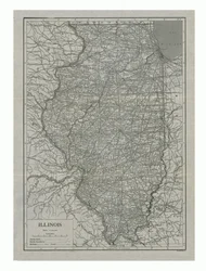 Karte von Illinois, USA, ca. 1910er Jahre