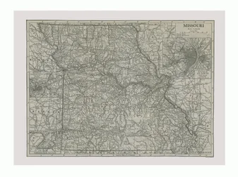 Karte von Missouri, USA, um 1900