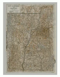 Karte von New Hampshire und Vermont, USA, ca. 1900er