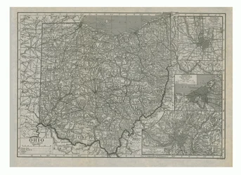 Karte von Ohio, USA, ca. 1910er Jahre