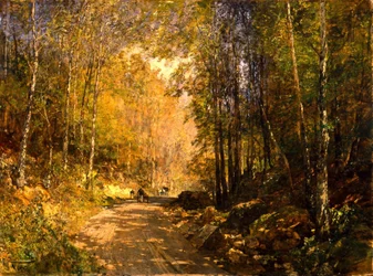 Waldweg bei Schärfling, 1890