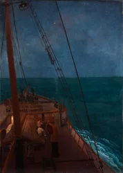 Nächtliche Fahrt im Mittelmeer