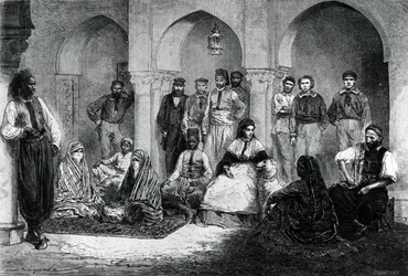 Miss Tinne mit ihrem Hauspersonal, Algier, Illustration aus 