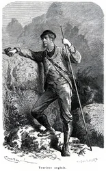 Porträt eines englischen Touristen von Emile Bayard - Tourismus im 19. Jahrhundert - Illustration des Buches „Mœurs et Caractères des Peuples“, Ausgabe 1884