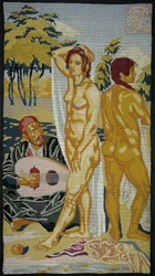 Gesticktes Tableau; Zwei Badende