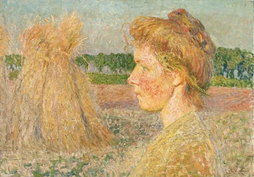 Frauenprofil und Korngarben