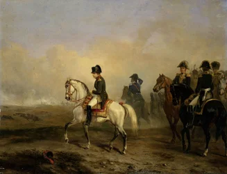 Der Kaiser Napoleon I. und sein Stab zu Pferd