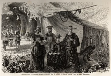 Porträts und Kostüme des Kaisers von Annam und seiner Minister