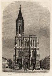 Die Fassade der Kathedrale von Straßburg. Zeichnung von Therond zur Illustration von Victor Duruy