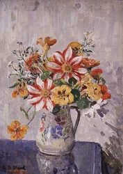 Stillleben mit Blumen in einem Krug