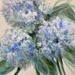 Blaue Hortensienblüten